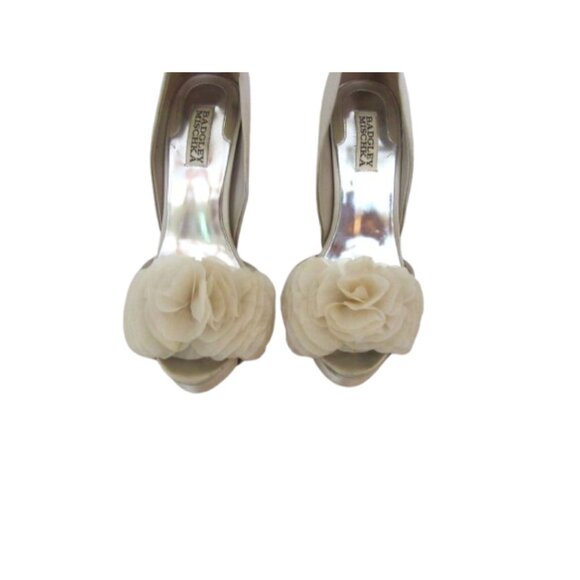 Badgley Mischka Open D'Orsay Evening Pumps Blossom High Size 8M - Picture 3 of 8
